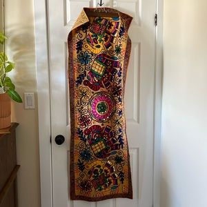 Large Indian elephant rainbow tapestry wall hanging table runner